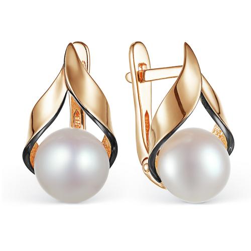 Золотые серьги с жемчугом DEFLEUR 22258A1 Золотые серьги с жемчугом DEFLEUR 22258A1