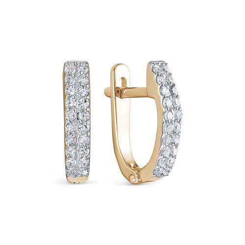 Золотые серьги дорожки с бриллиантом VESNA 22298-151-01-00