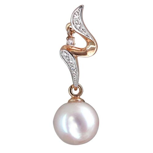 Золотая подвеска с жемчугом DEFLEUR 23401A1