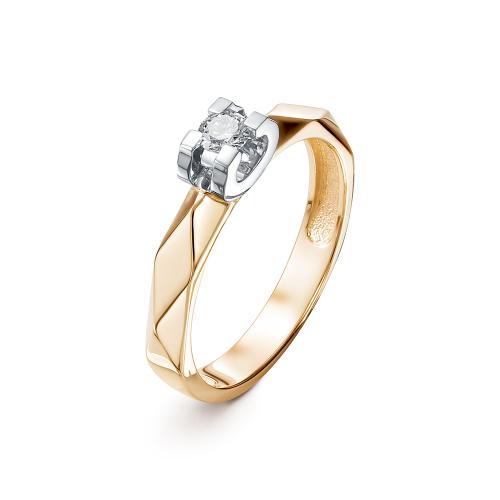 Золотое помолвочное кольцо с бриллиантом ЛЕТО 259-1100