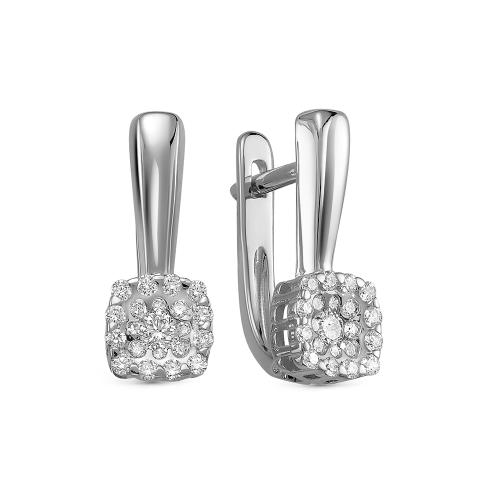 Серьги из белого золота с бриллиантом VESNA 2971-251-46-00 Серьги из белого золота с бриллиантом VESNA 2971-251-46-00