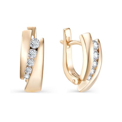 Золотые серьги с бриллиантом BRILLIANT STYLE 3051-210