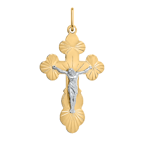Золотая подвеска крест ВЫСТАВКА 3073