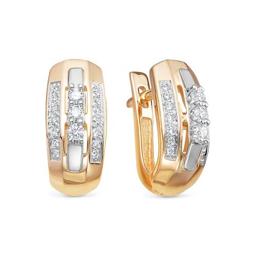 Золотые серьги с бриллиантом ЛЕТО 316-2120