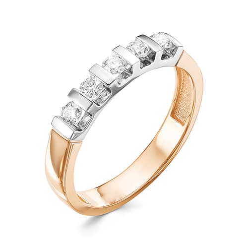 Золотое кольцо дорожка с бриллиантом BRILLIANT STYLE 3168-110