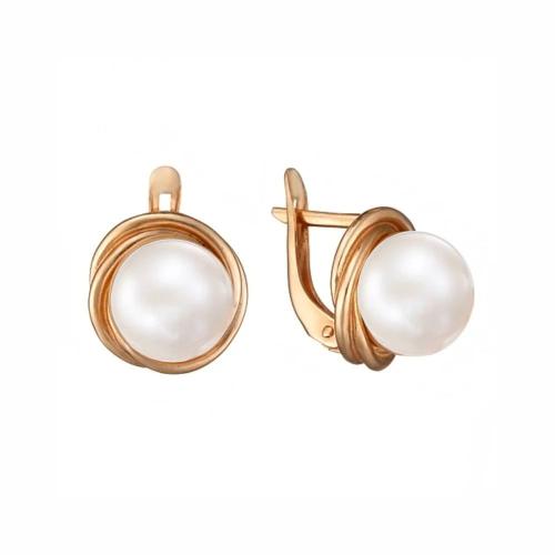 Золотые серьги с жемчугом DEFLEUR 32142A1 Золотые серьги с жемчугом DEFLEUR 32142A1