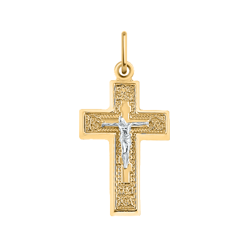 Золотая подвеска крест АТОЛЛ 3235