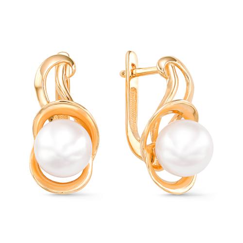 Золотые серьги с жемчугом DEFLEUR 32367A1