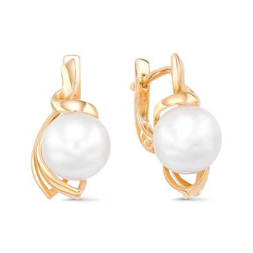 Золотые серьги с жемчугом DEFLEUR 32370A1