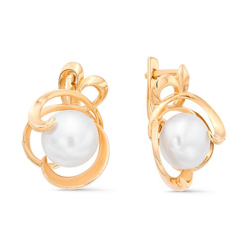 Золотые серьги с жемчугом DEFLEUR 32374A1