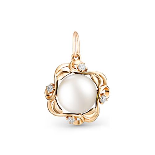 Золотая подвеска с жемчугом DEFLEUR 33397A1