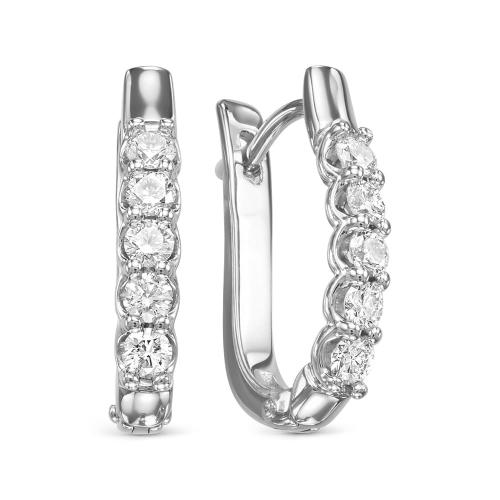 Серьги дорожки из белого золота с бриллиантом BRILLIANT STYLE 3349-21001