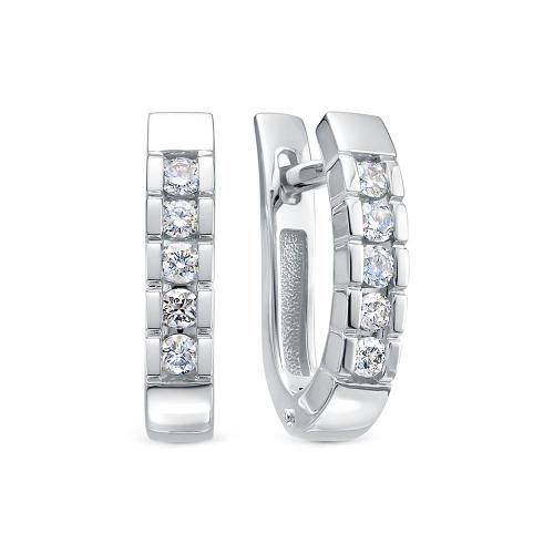 Серьги из белого золота с бриллиантом ЛЕТО 335-2200