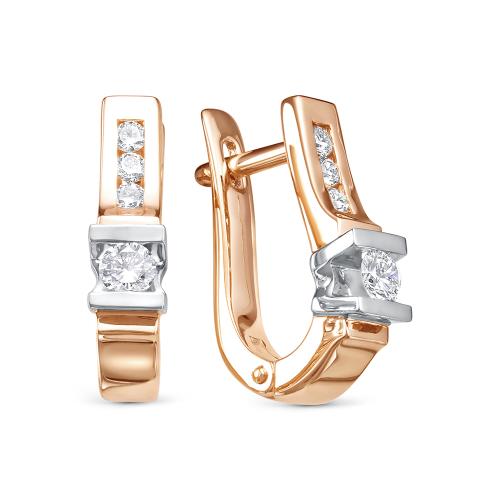 Золотые серьги с бриллиантом BRILLIANT STYLE 3414-210 Золотые серьги с бриллиантом BRILLIANT STYLE 3414-210