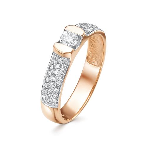 Золотое кольцо дорожка с бриллиантом BRILLIANT STYLE 3443-110