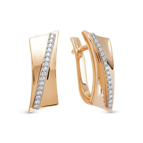 Золотые серьги с бриллиантом BRILLIANT STYLE 3702-210