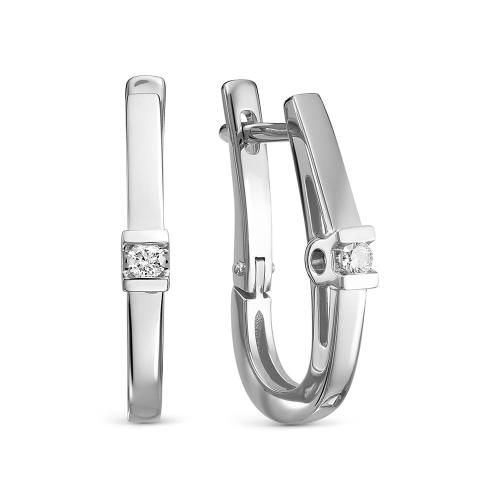 Серьги из белого золота с бриллиантом BRILLIANT STYLE 3715-21001 Серьги из белого золота с бриллиантом BRILLIANT STYLE 3715-21001