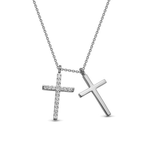 Колье из белого золота с бриллиантом BRILLIANT STYLE 3849-51001