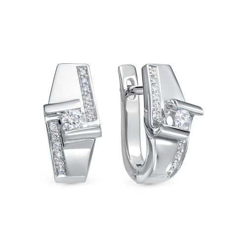 Серьги из белого золота с бриллиантом BRILLIANT STYLE 3880-21001