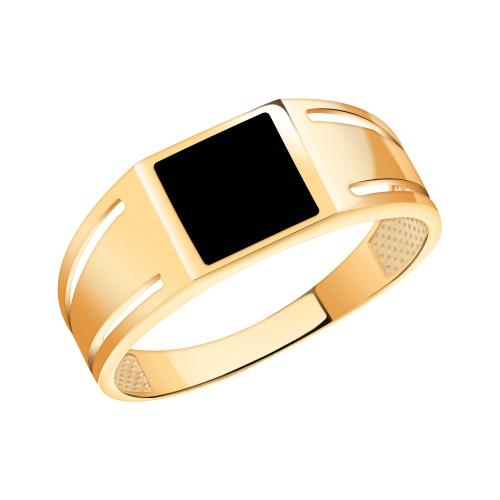 Мужская печатка из золота с эмалью АТОЛЛ 4169э