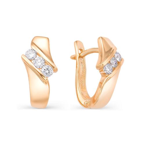 Золотые серьги с бриллиантом BRILLIANT STYLE 448-210
