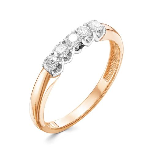 Золотое кольцо дорожка с бриллиантом BRILLIANT STYLE 481-110