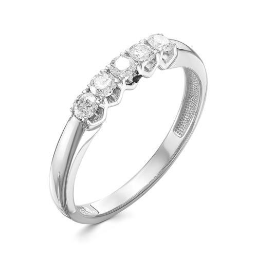 Кольцо дорожка из белого золота с бриллиантом BRILLIANT STYLE 481-11001