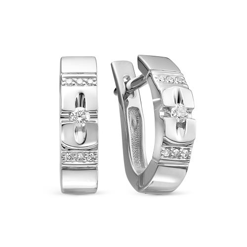 Серьги из белого золота с бриллиантом ЛЕТО 482-2200