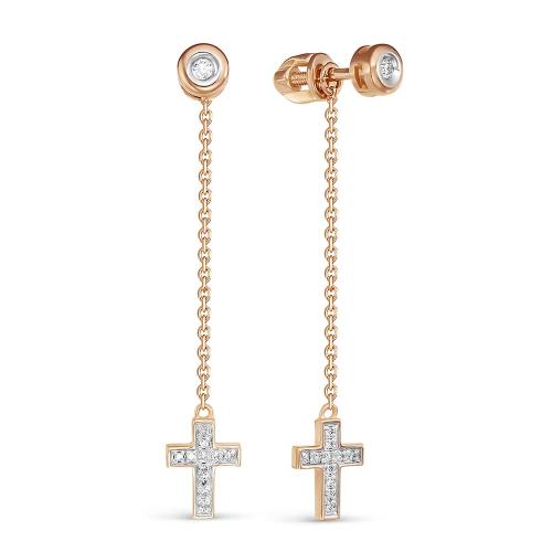 Золотые длинные серьги с бриллиантом VESNA 4903-151-00-00