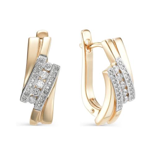 Золотые серьги с бриллиантом BRILLIANT STYLE 494-210
