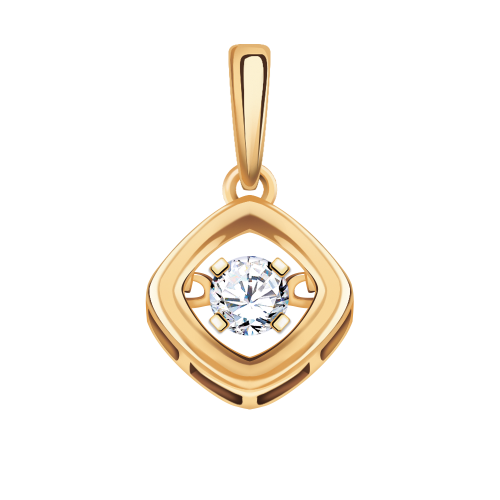 Подвеска с танцующим фианитом из золота АТОЛЛ 50023 Подвеска с танцующим фианитом из золота АТОЛЛ 50023