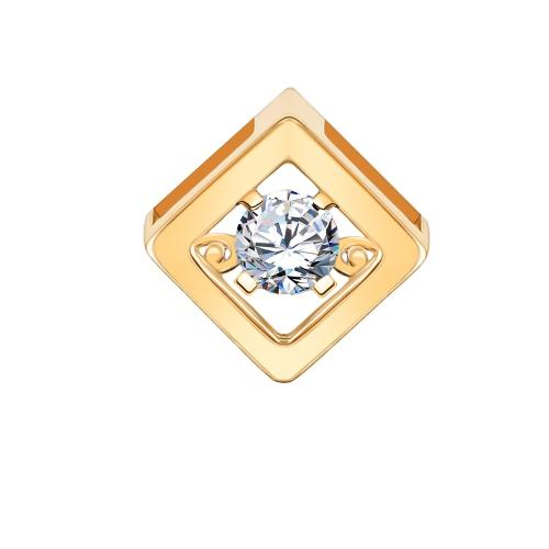 Подвеска с танцующим фианитом из золота АТОЛЛ 50029