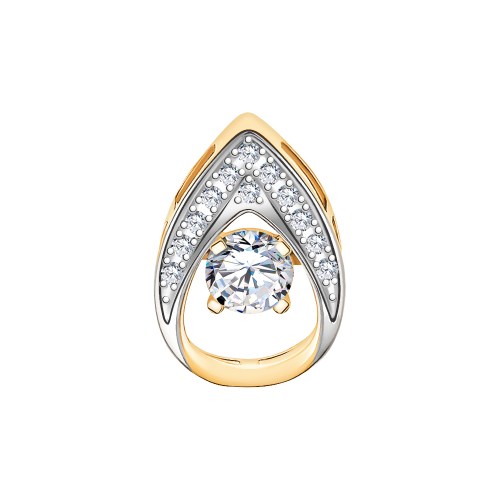 Подвеска с танцующим фианитом из золота АТОЛЛ 50030