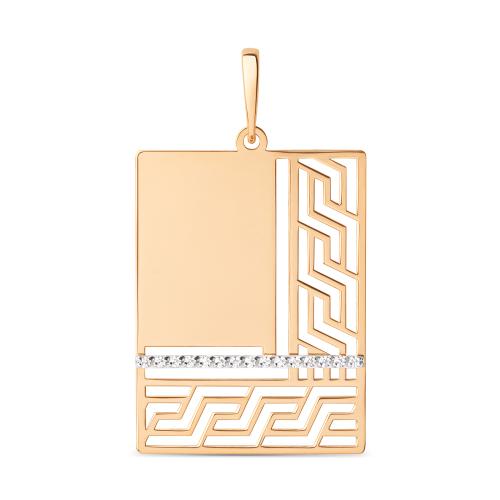 Золотая подвеска с фианитом ДИНАСТИЯ 500733-1102