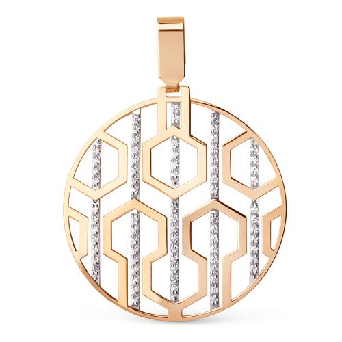 Золотая подвеска с фианитом ДИНАСТИЯ 500928-1102