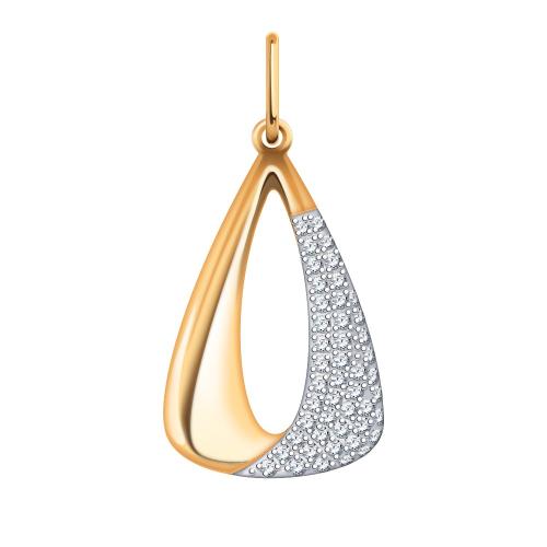 Золотая подвеска с фианитом АТОЛЛ 50121