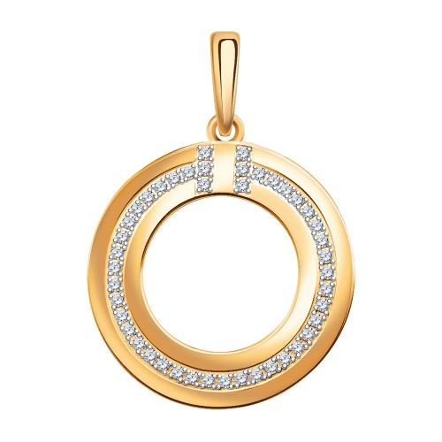 Золотая подвеска с фианитом АТОЛЛ 50158