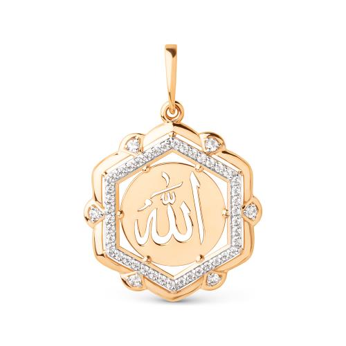 Золотая подвеска с фианитом ДИНАСТИЯ 501828-1102