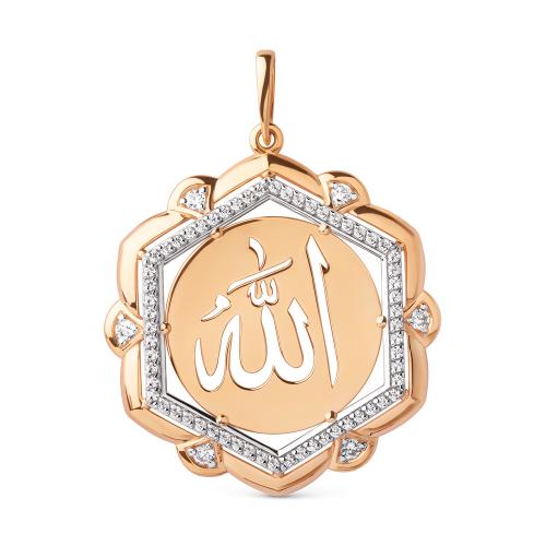 Золотая подвеска с фианитом ДИНАСТИЯ 501878-1102