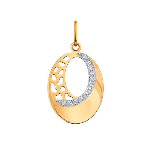 Золотая подвеска с фианитом АТОЛЛ 50209