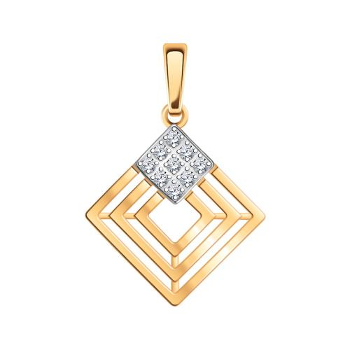 Золотая подвеска с фианитом АТОЛЛ 50269