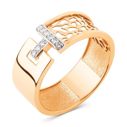 Золотое кольцо с фианитом ДИНАСТИЯ 502881-1102