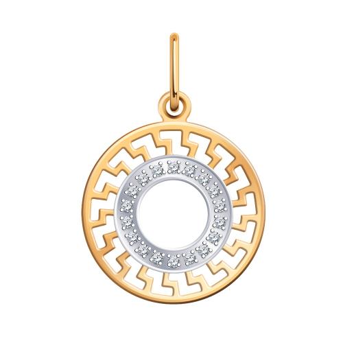 Золотая подвеска с фианитом АТОЛЛ 50295