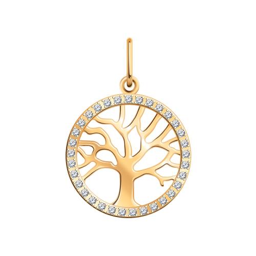 Золотая подвеска с фианитом АТОЛЛ 50303