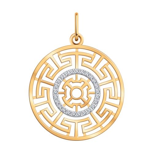 Золотая подвеска с фианитом АТОЛЛ 50315