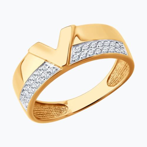 Золотое кольцо с фианитом SOKOLOV 51-110-02978-1