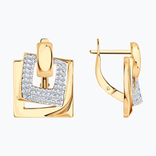 Золотые серьги с фианитом SOKOLOV 51-120-00906-1