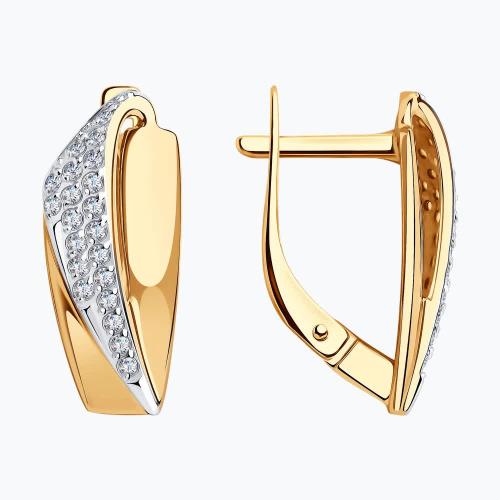 Золотые серьги с фианитом SOKOLOV 51-120-00956-1