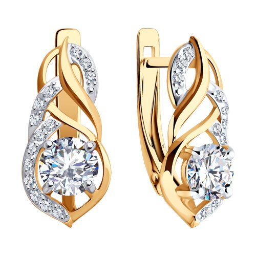 Золотые серьги с фианитом SOKOLOV 51-120-02191-1