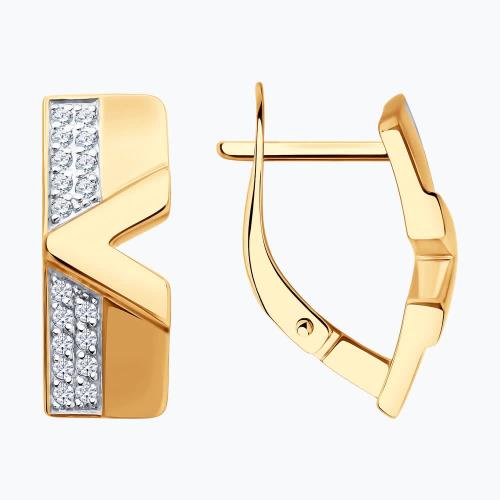 Золотые серьги с фианитом SOKOLOV 51-120-02978-1